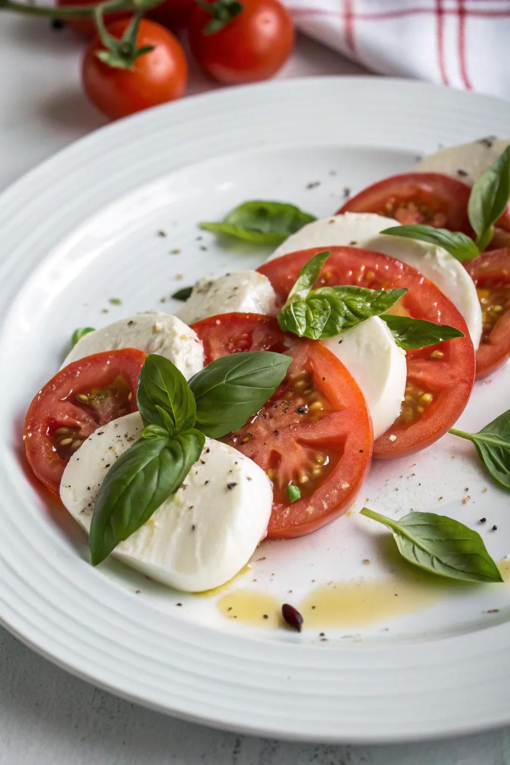 Embrace the tastes of Italy with a timeless tomato pearl salad.