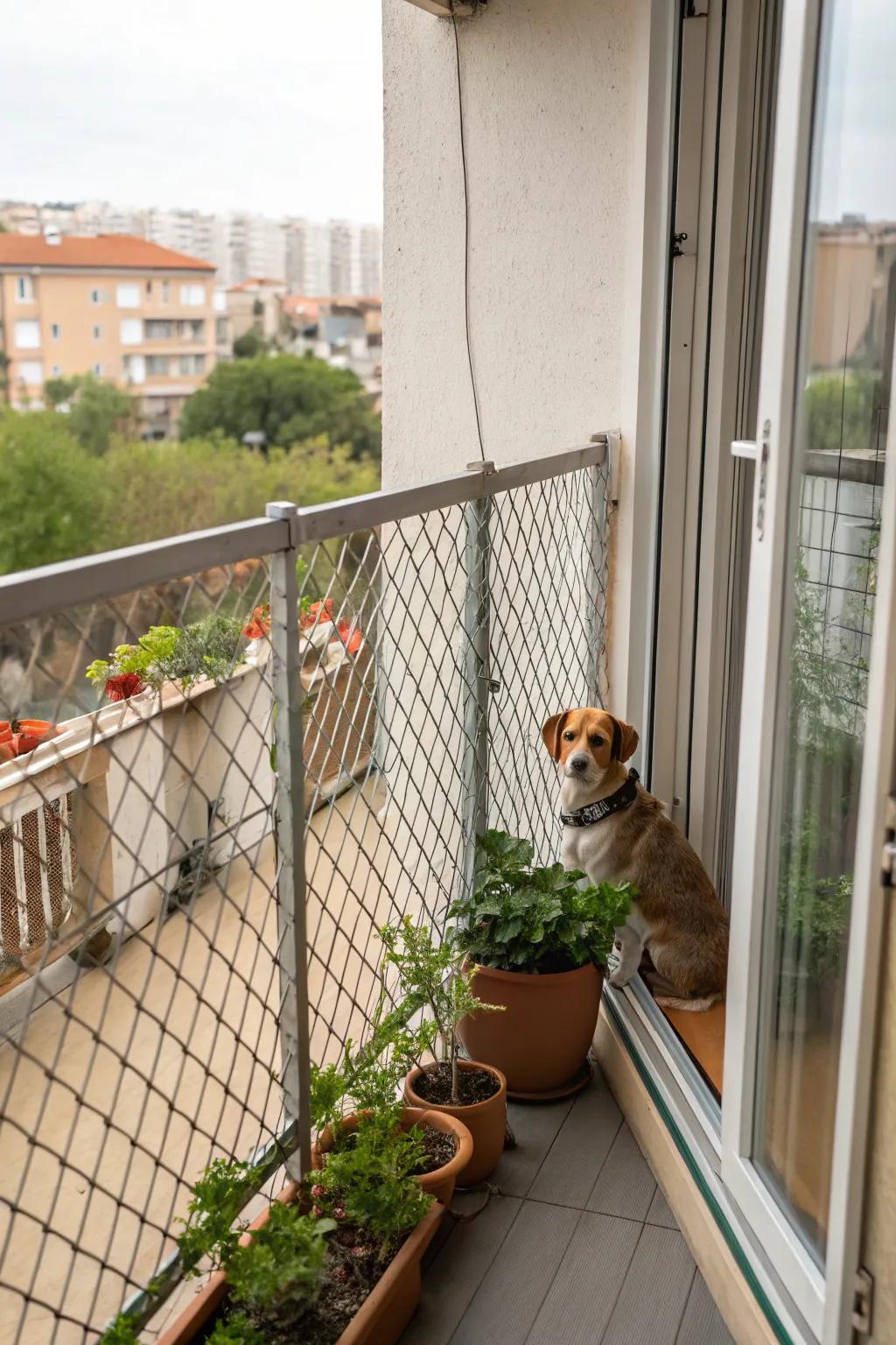 Pet-approved fencing provides safety while preserving the open view.