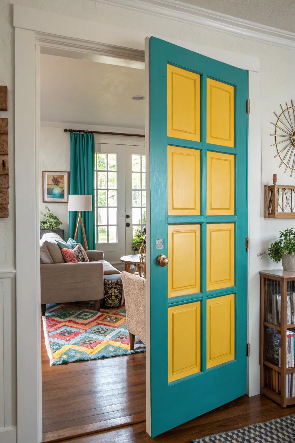 Bright color splash panels creating an energetic vibe.