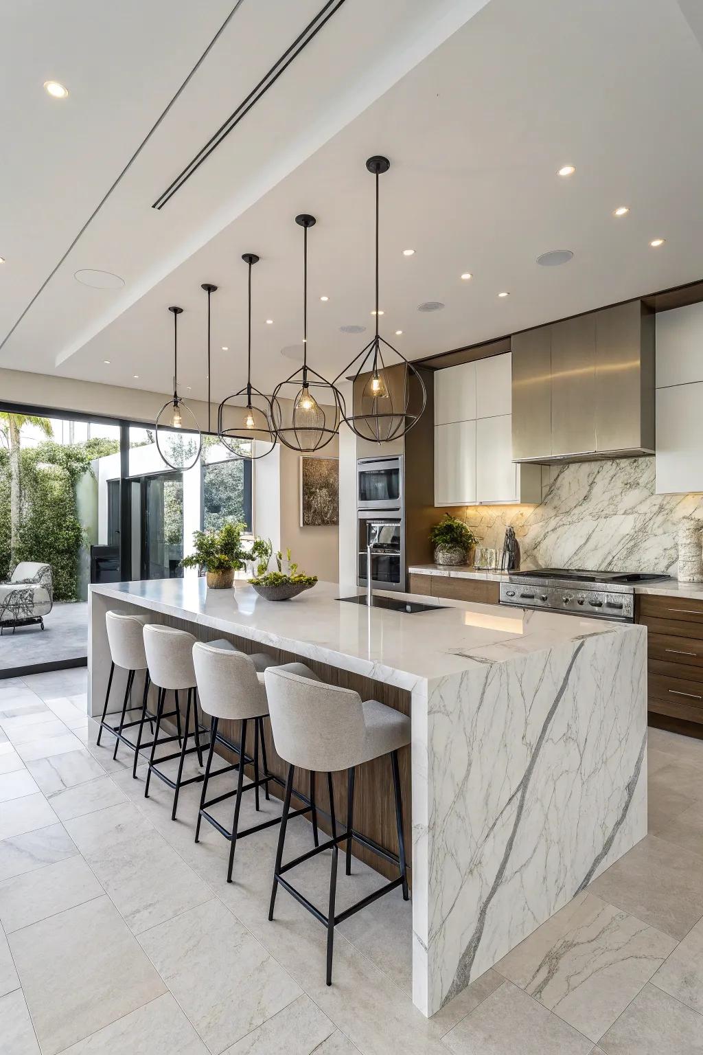 A magnificent central island that serves as the centerpiece of the space.