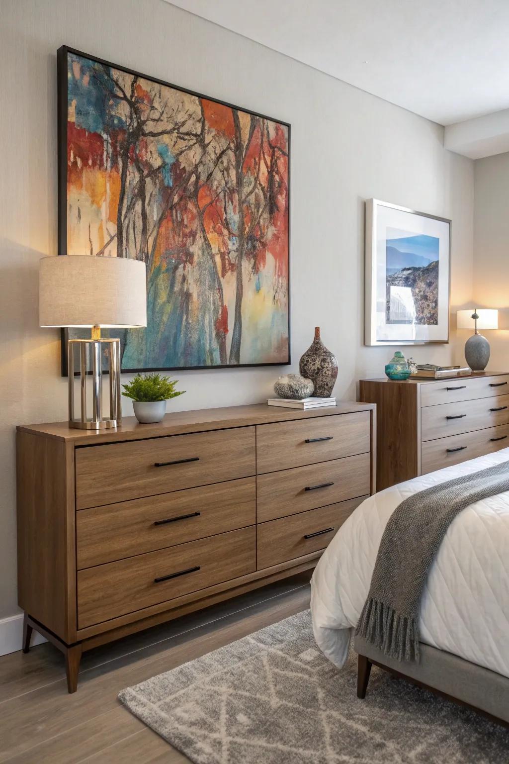Art converts your dresser into an exhibit.