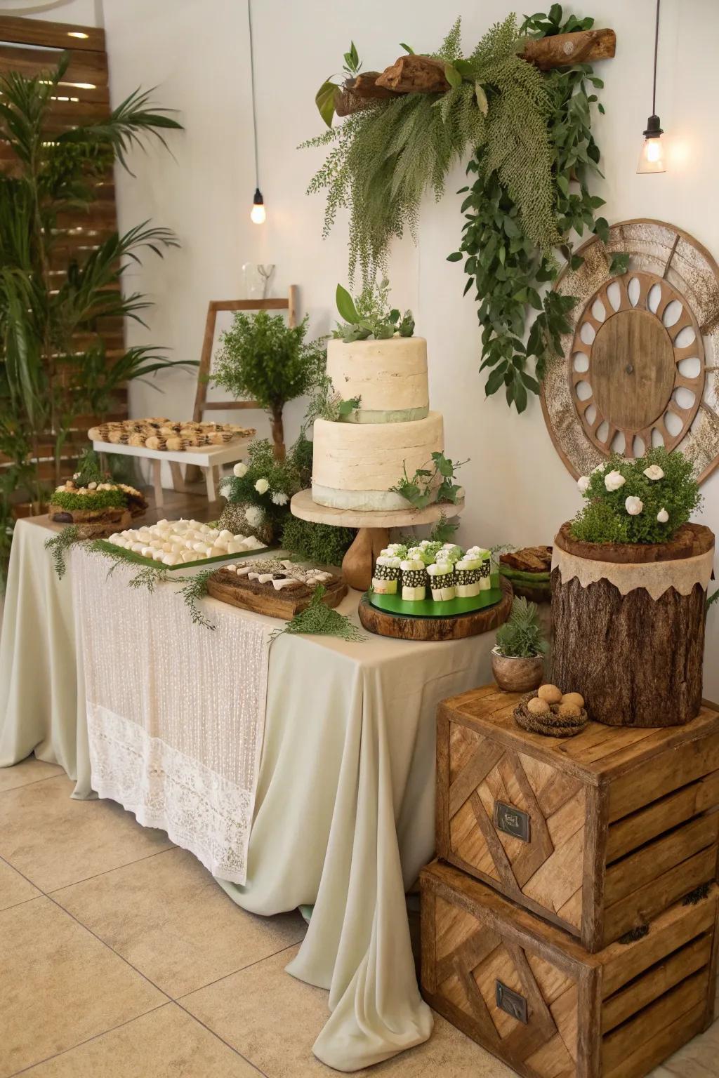 Earthy hues contribute to a calming and harmonious effect.