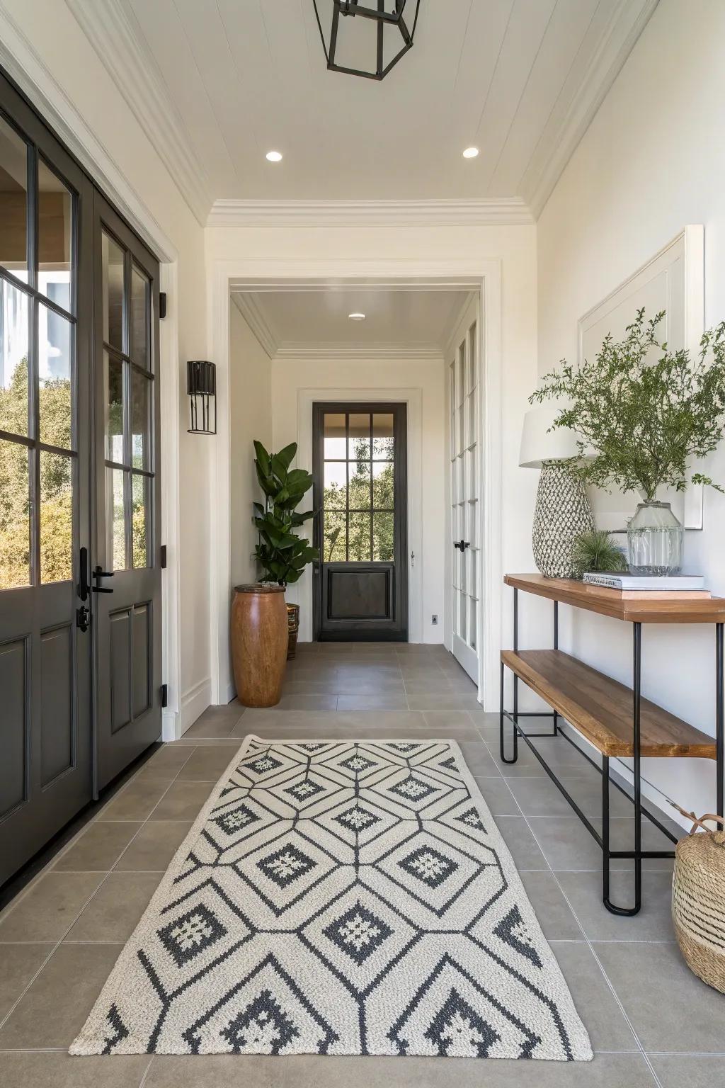 Contemporary geometric patterns inject vitality and panache into any entryway.