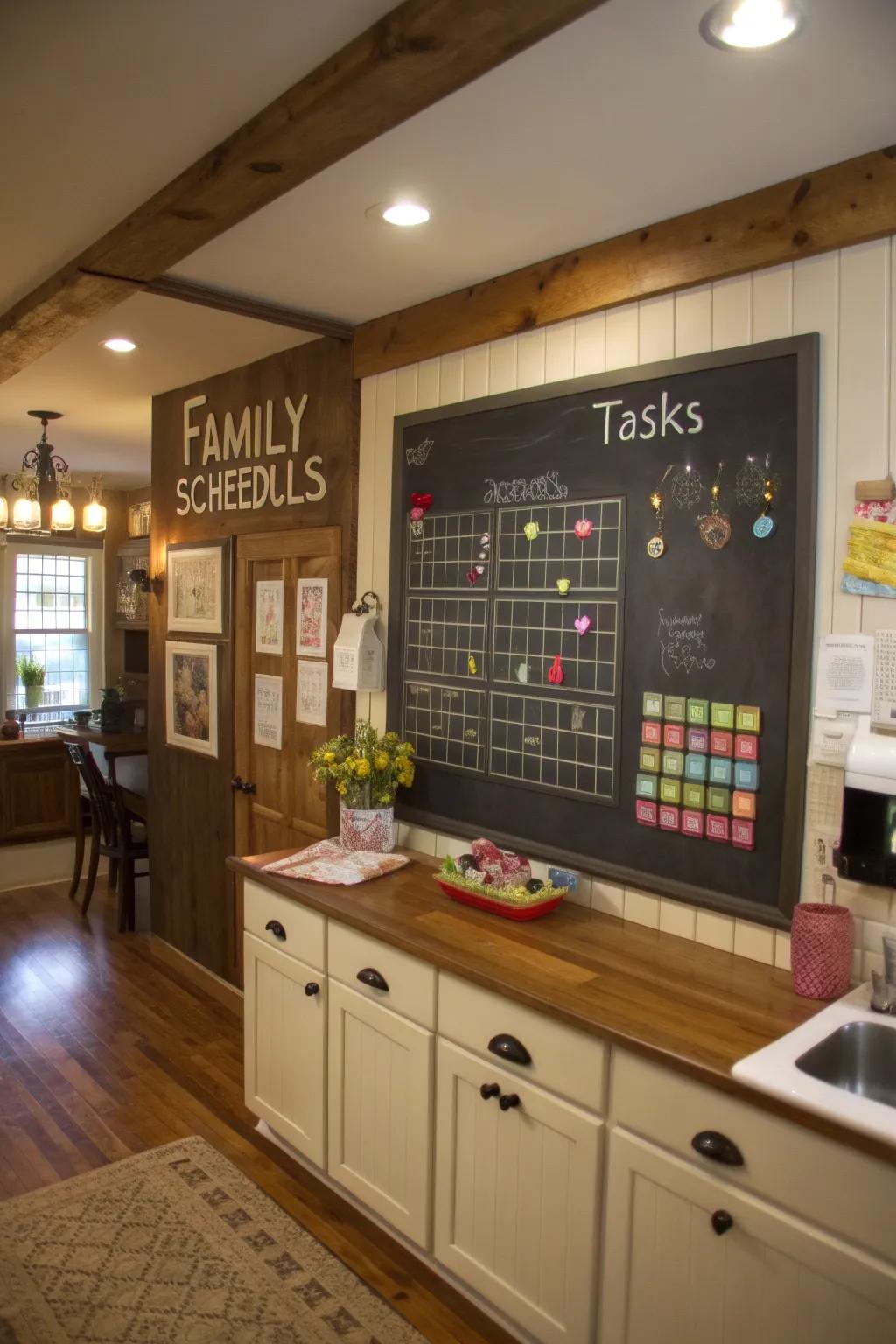 A magnetic board transforms planning into a delightful family activity.