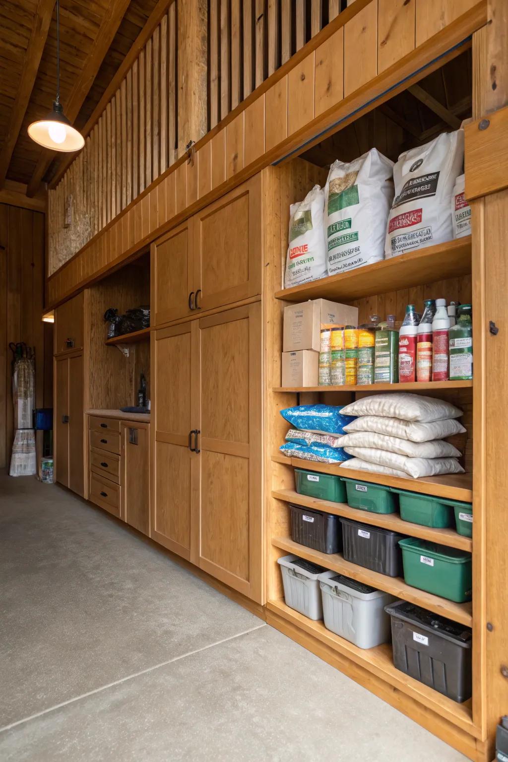 Maximize space with smartly positioned vertical shelving.