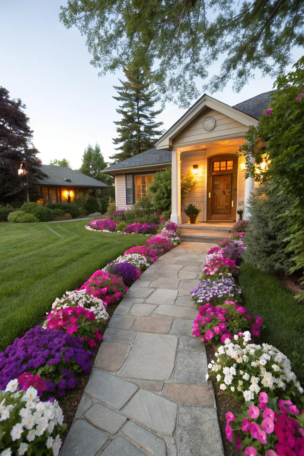 Lead your visitors with pathways bordered by Blomsies.