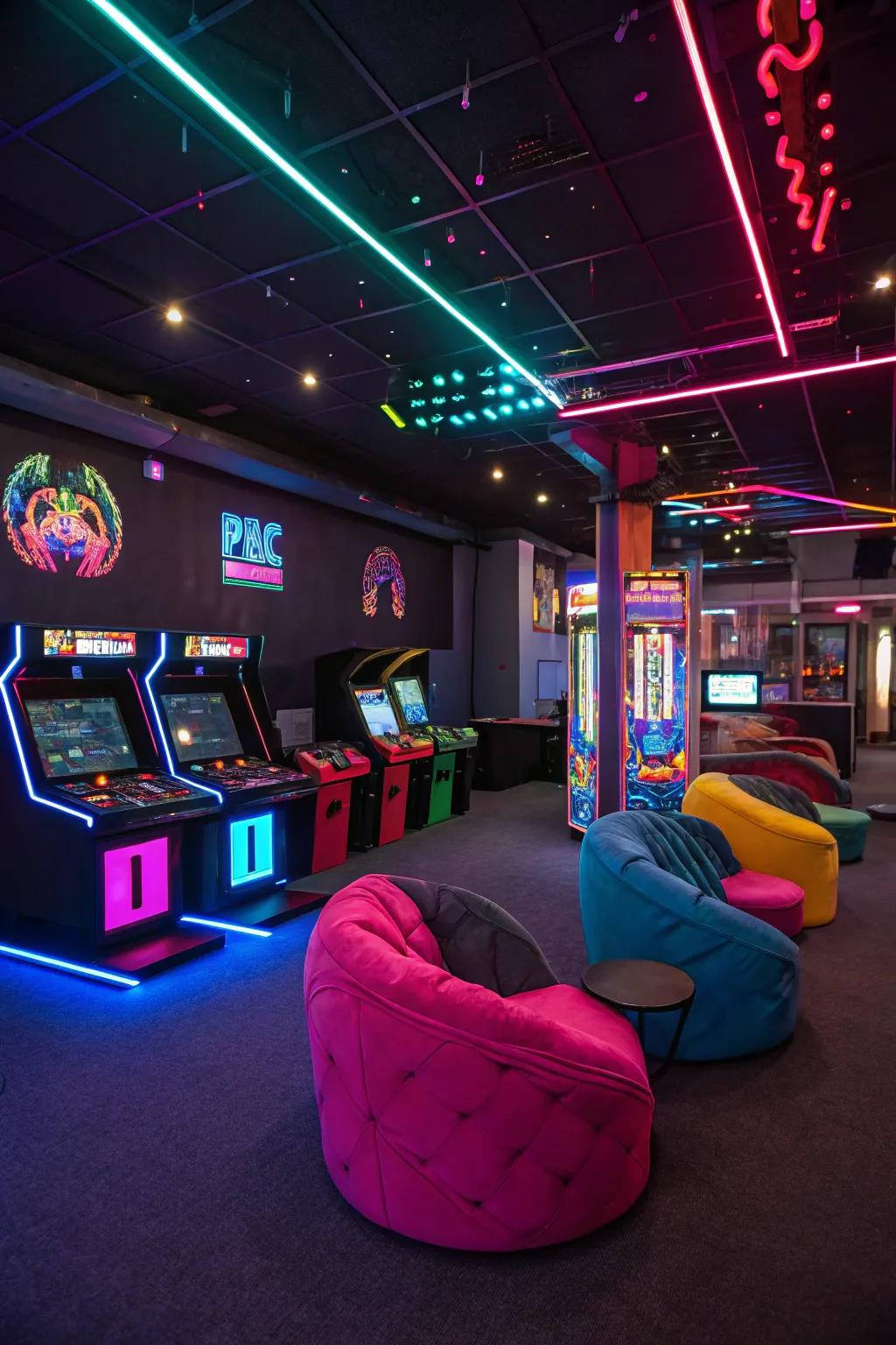 Electro touches bring lively energy to any game room.