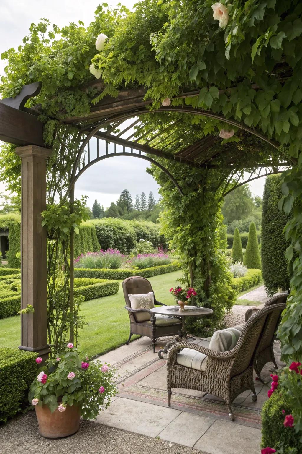 The ultimate escape, nestled beneath a foliage-draped alcove.