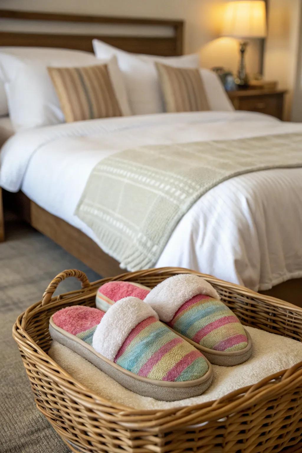Comfortable slippers to help guests feel right at home.