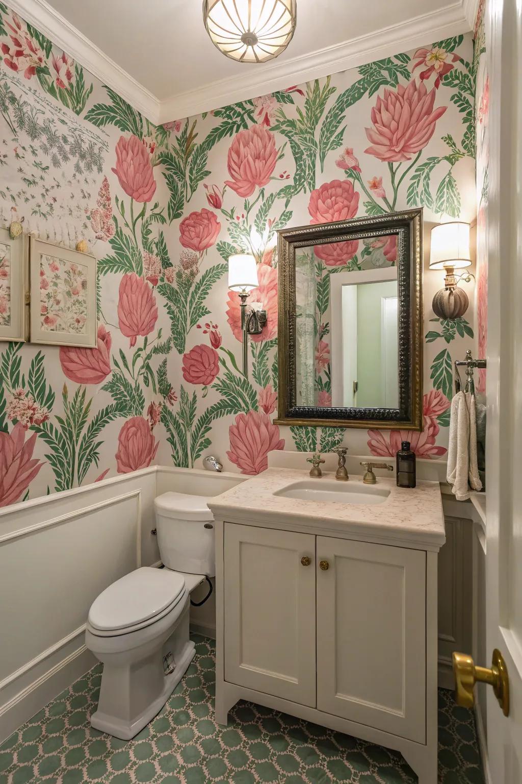 Floral designs create a natural and serene environment.