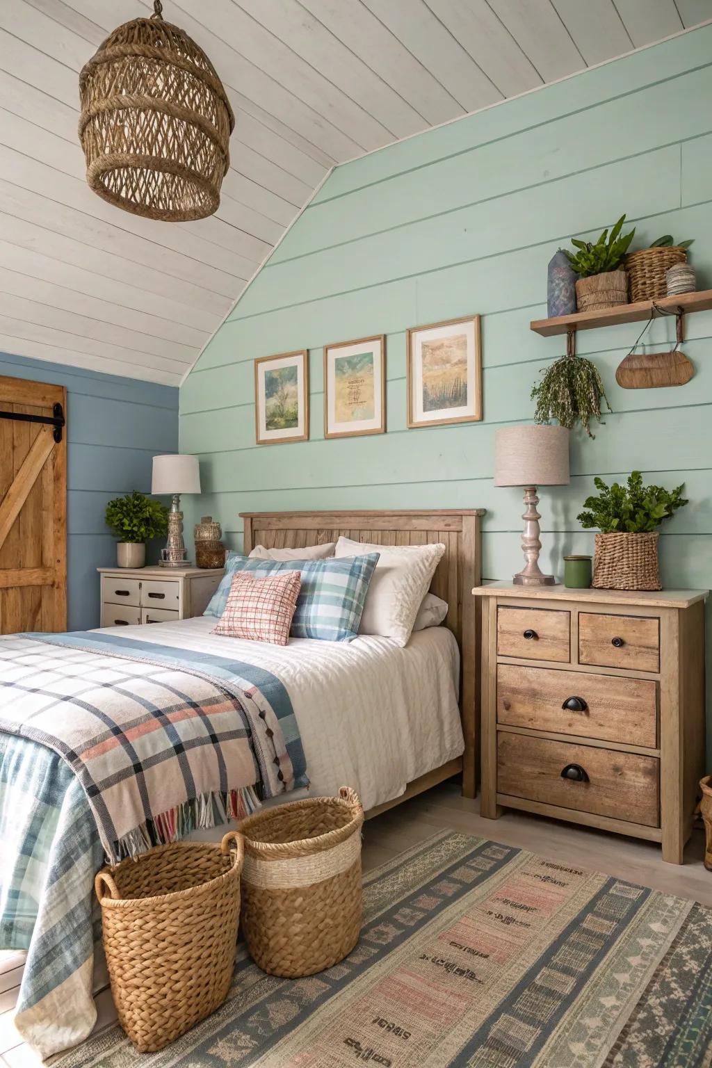 Create a cozy environment with up-to-date plank cladding paneling.