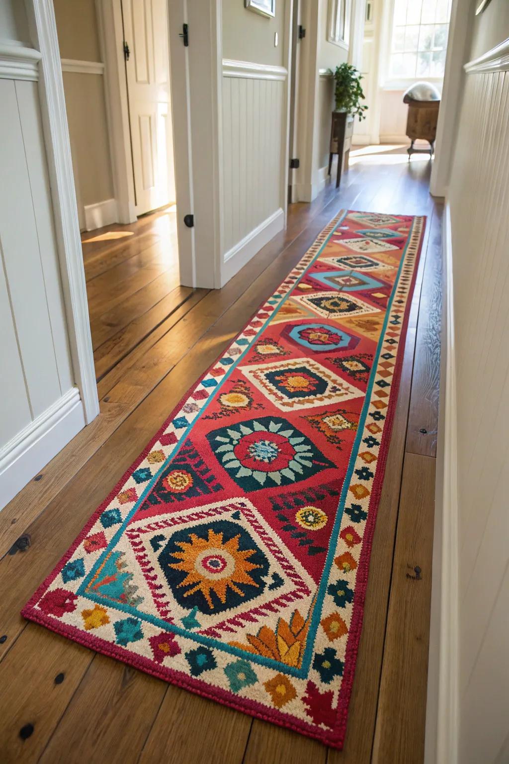 A runner not only warms up your hallway but also infuses it with style.
