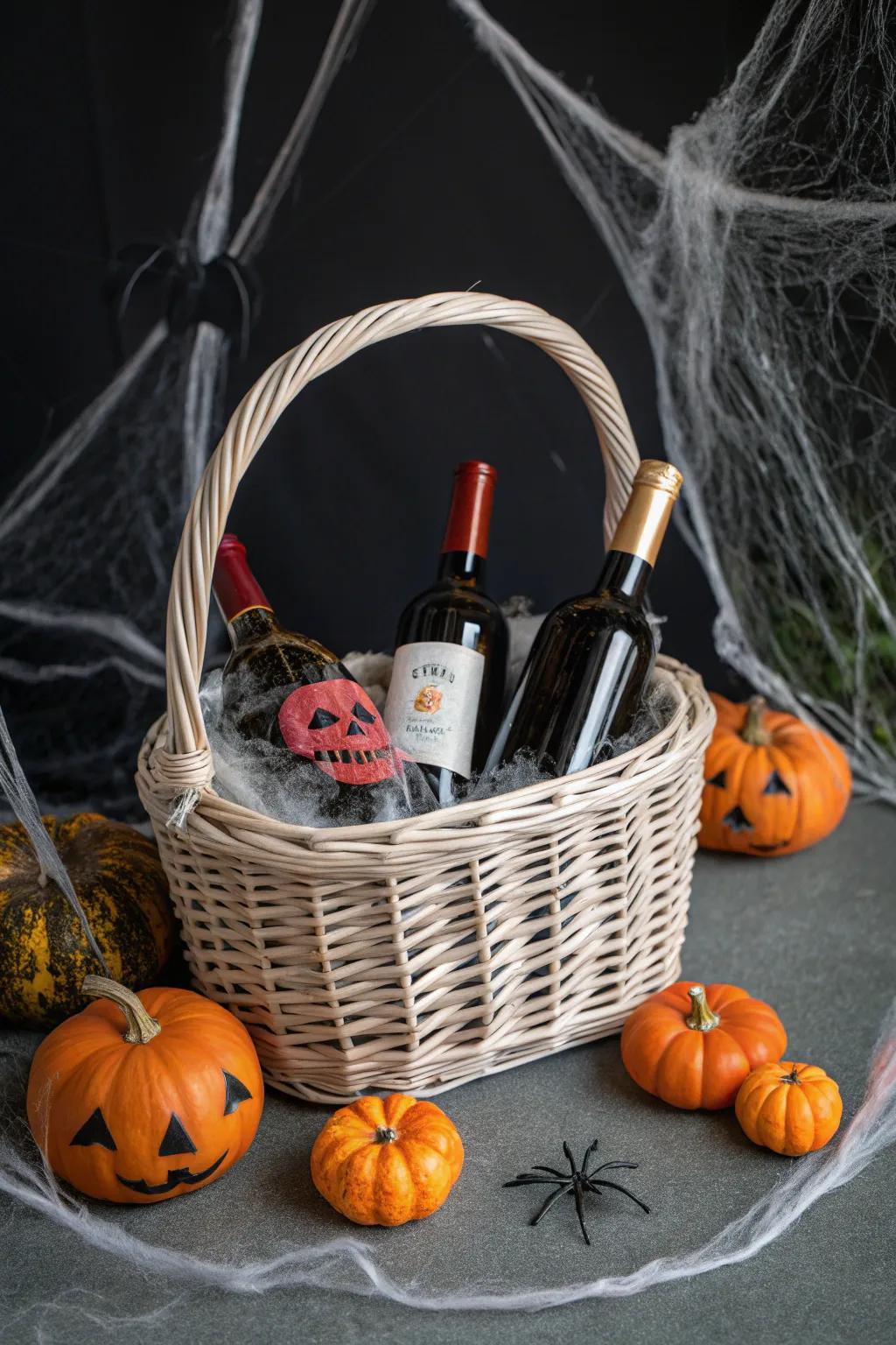 A refined wine assortment perfect for a Halloween celebration.