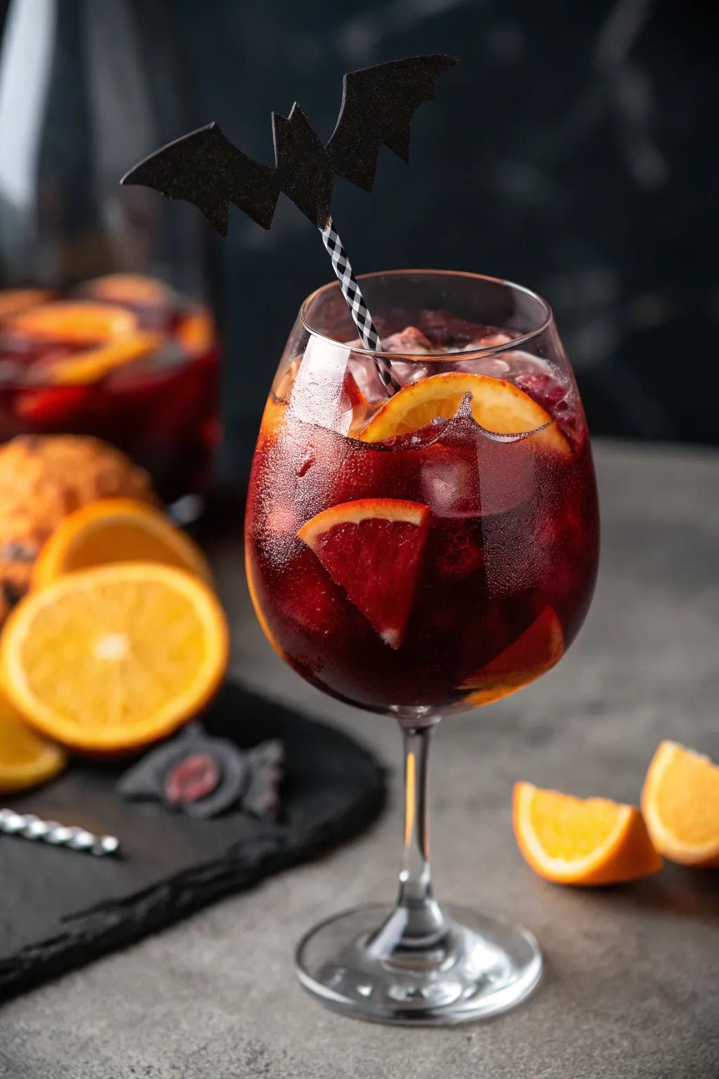Sip on this Blood Orange Vampire Delight for a truly chilling experience.