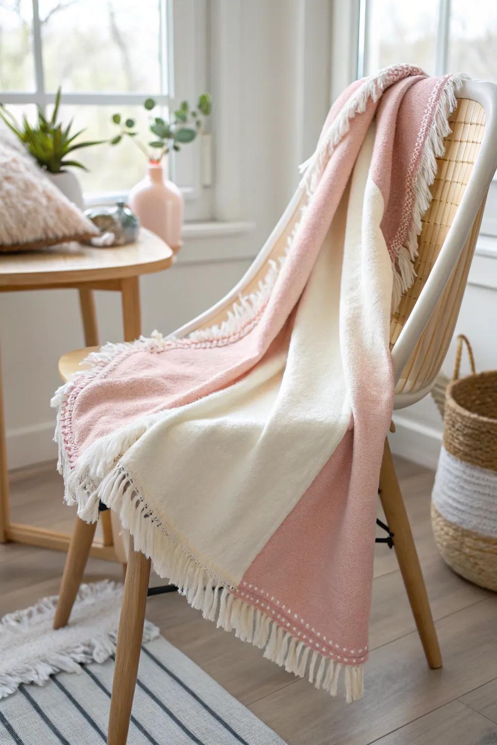 Relish the cozy simplicity of this charming no-sew fleece baby blanket—a perfect addition to any nursery.