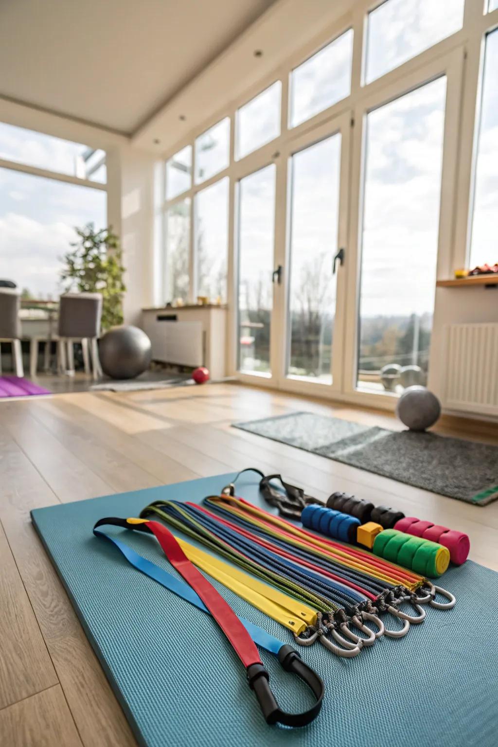 Resistance bands: Portable and adaptive workout tools.