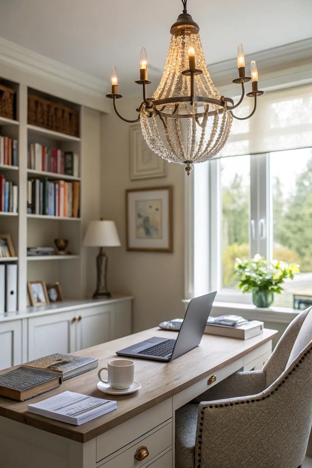 Unite elegance and light with a captivating chandelier.