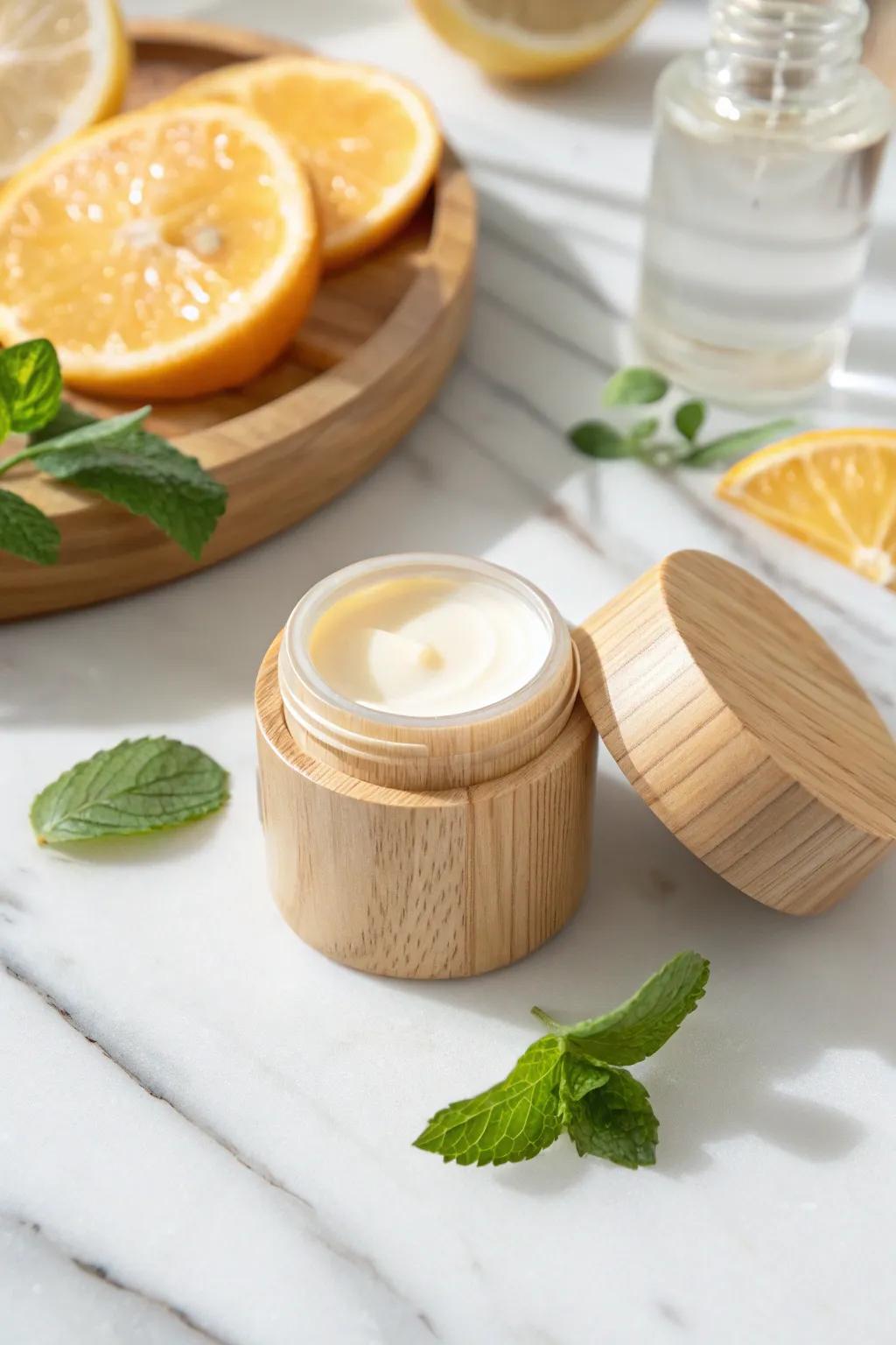 Experience the energizing zest of a homemade citrus lip treatment – an easy indulgence for your senses.