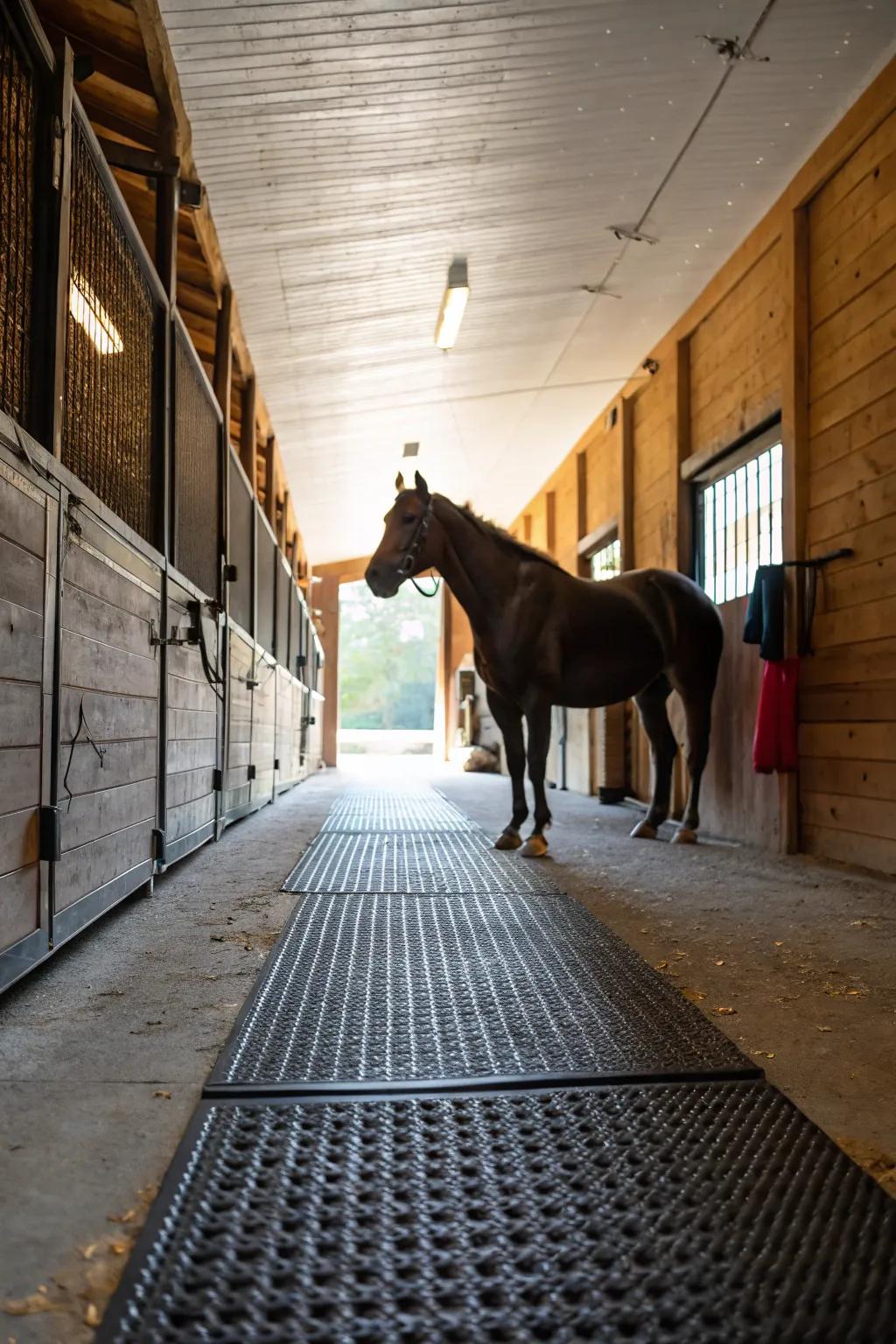 FlexiMat improve both comfort and safety, making them perfect for busy barn locations.