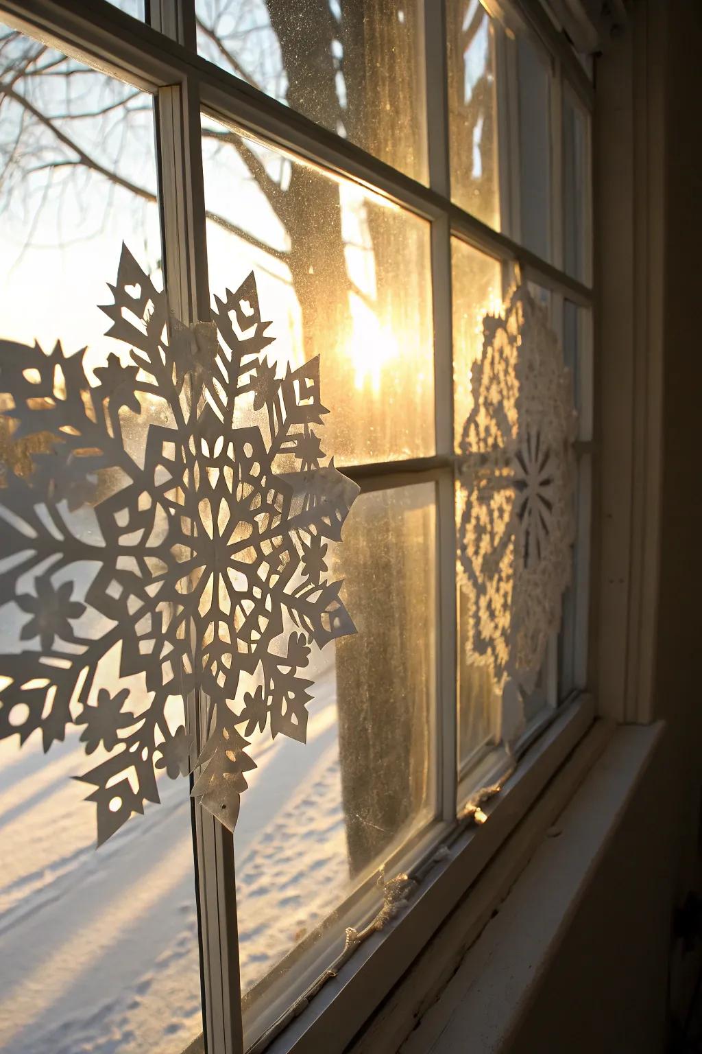 Exquisite lace-inspired snowflakes bring a hint of refinement.