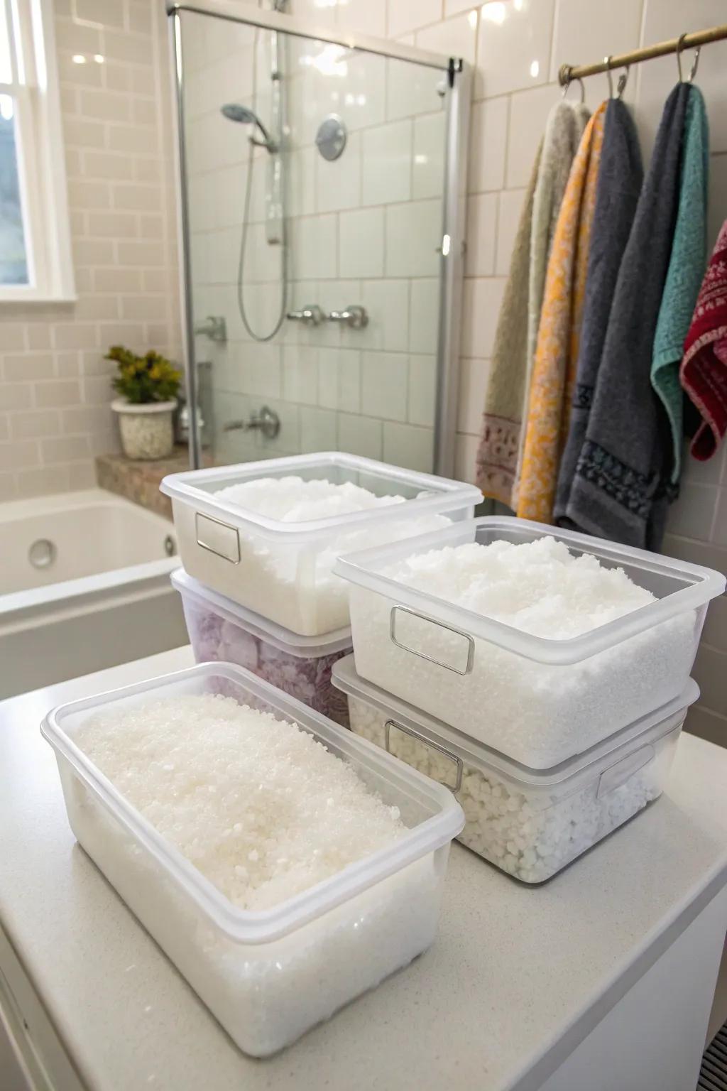 Attractive and practical plastic bins for magnesium flakes