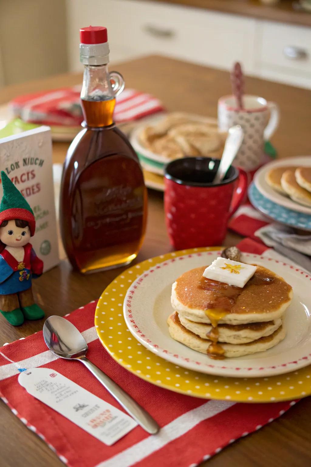 An enchanting breakfast feast set out to greet the returning elf.