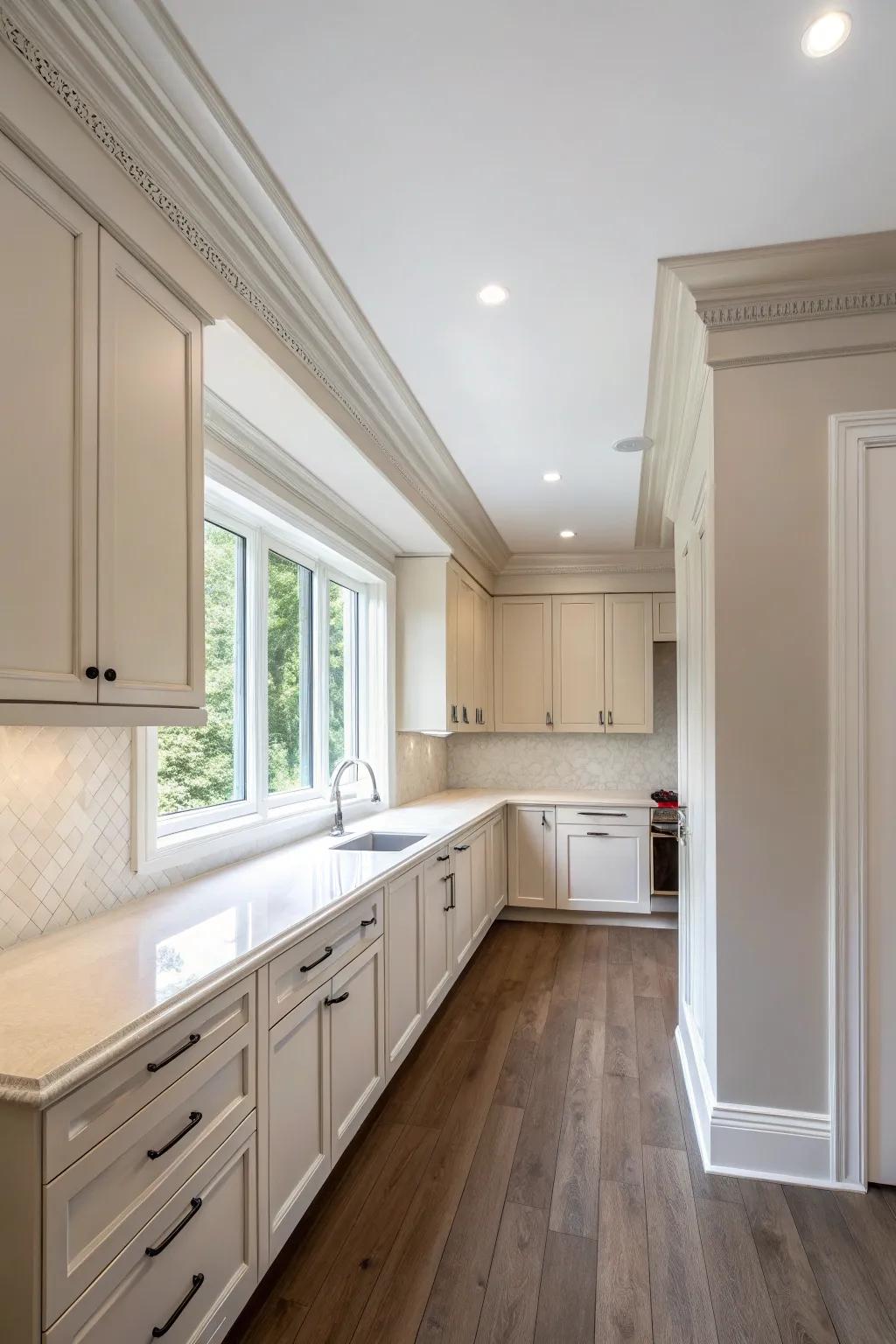 A small space creates a modern, breezy effect.