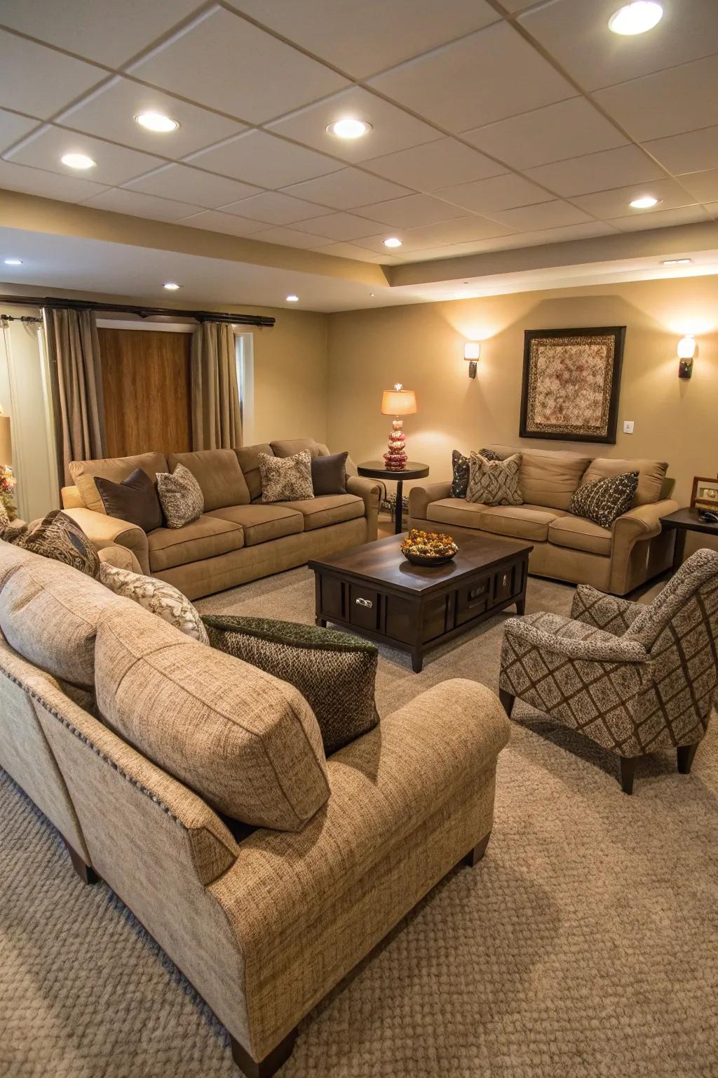 Extensive seating that inspires a friendly environment.