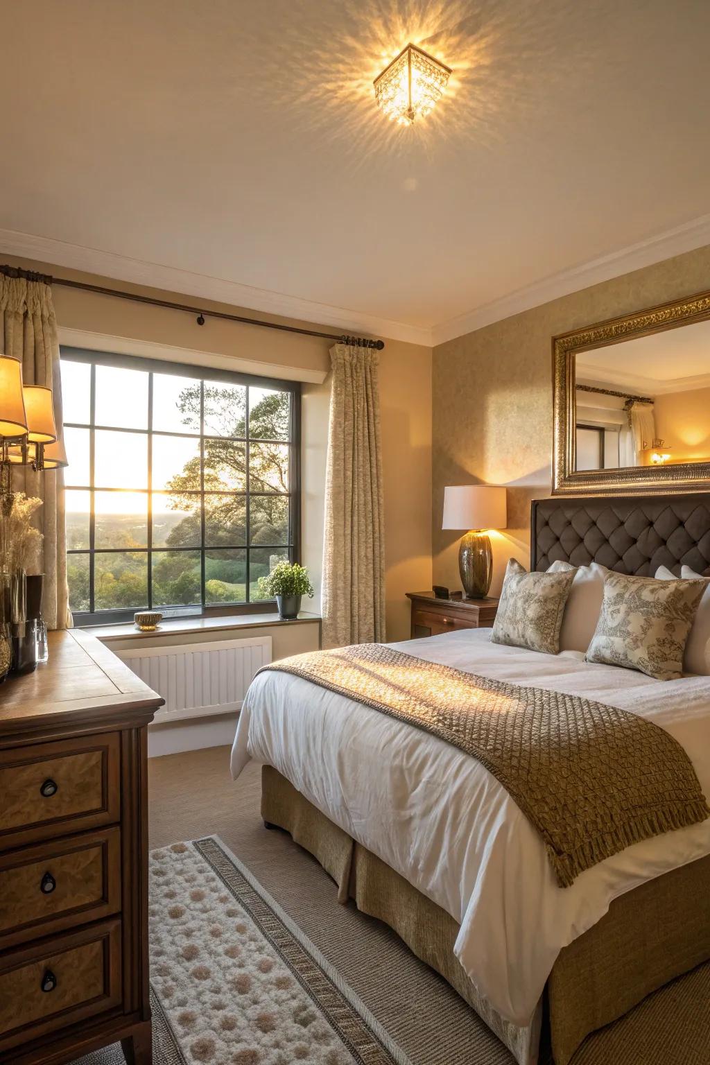 The degree of illumination in any room can be altered by strategic mirror positioning.
