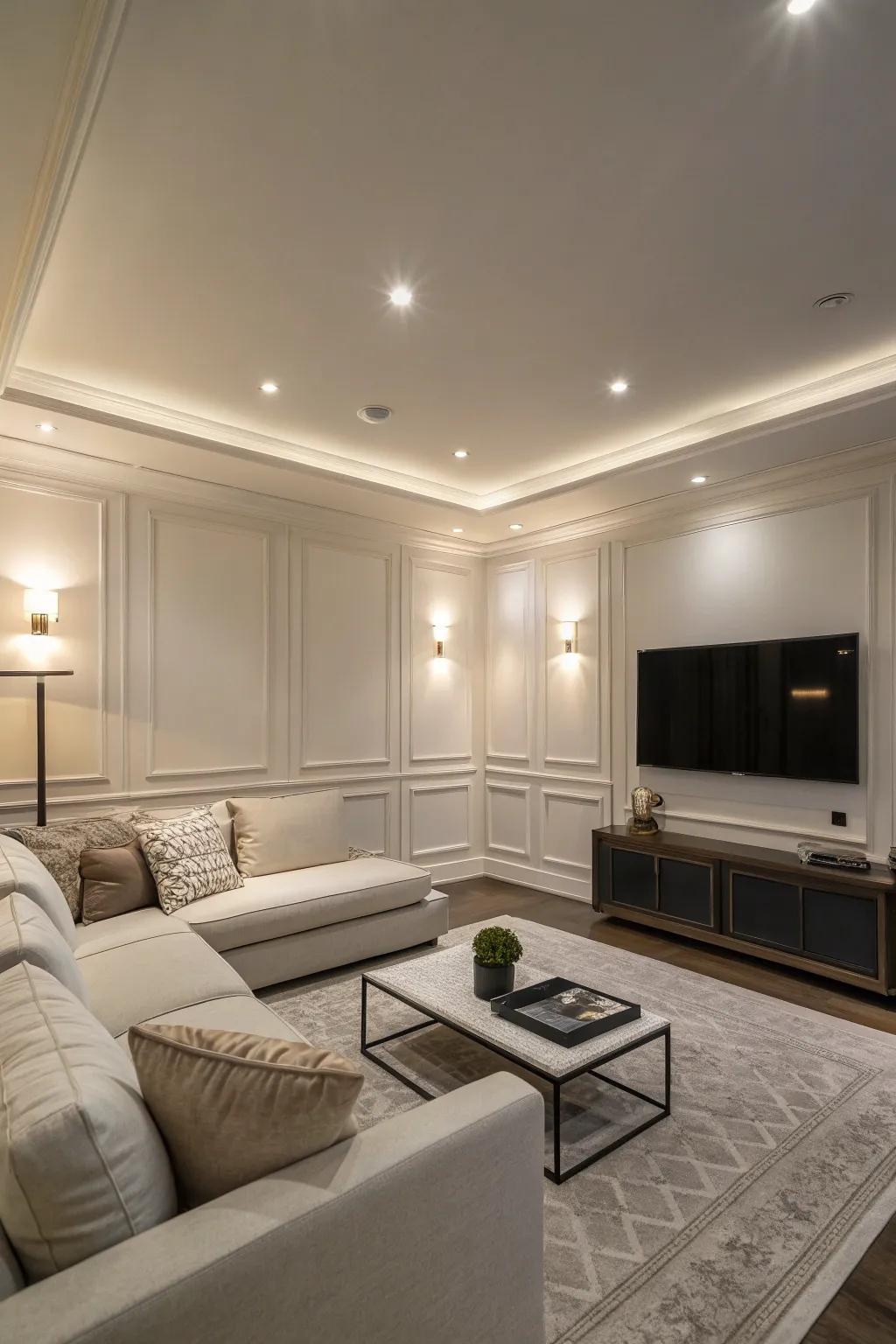 Recessed lighting offers a sleek, modern look without taking up visual space.