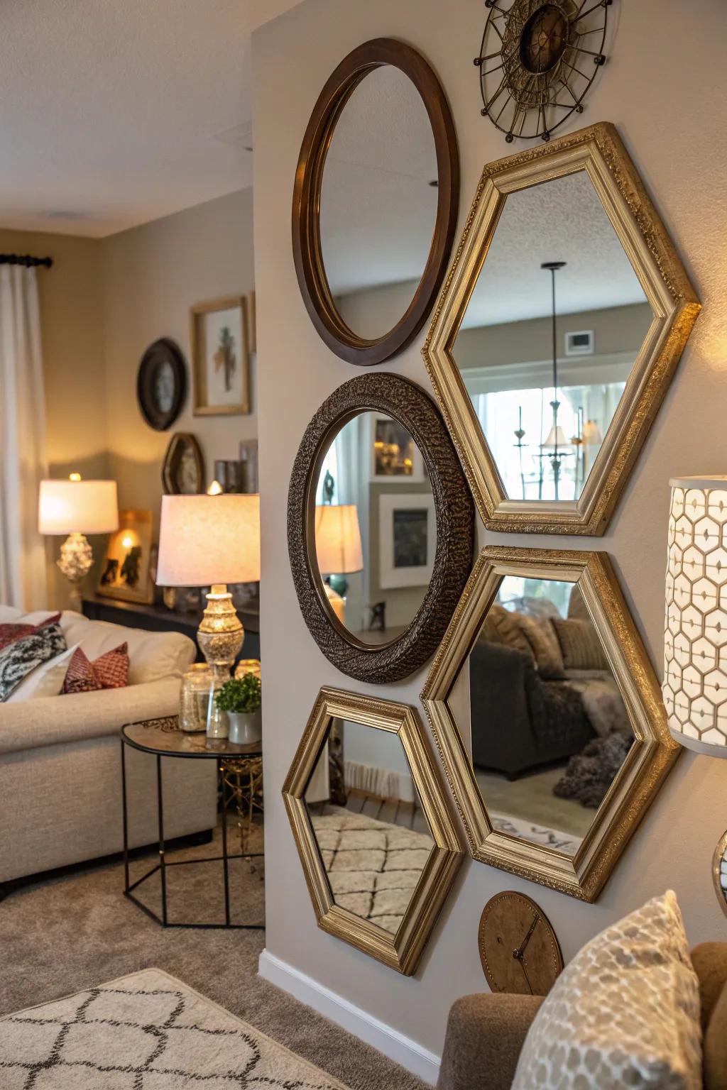 Reflectors layered carefully produce a captivating and vibrant visual impact.