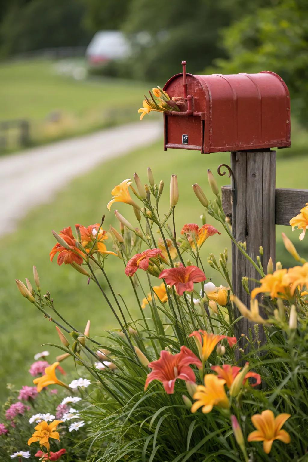 Long-lasting plants provide continuing beauty around your mailbox with minimal upkeep