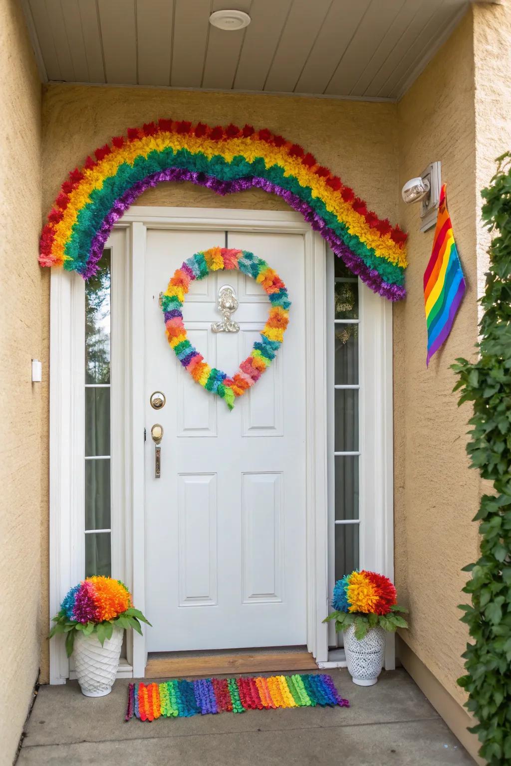 A spectrum chain infuses your entryway with color and merriment.
