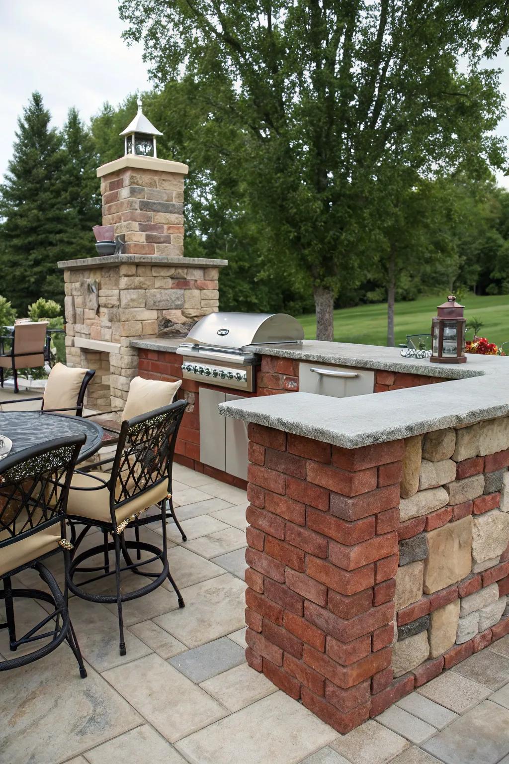 A blend of stone and brick for a timeless look.