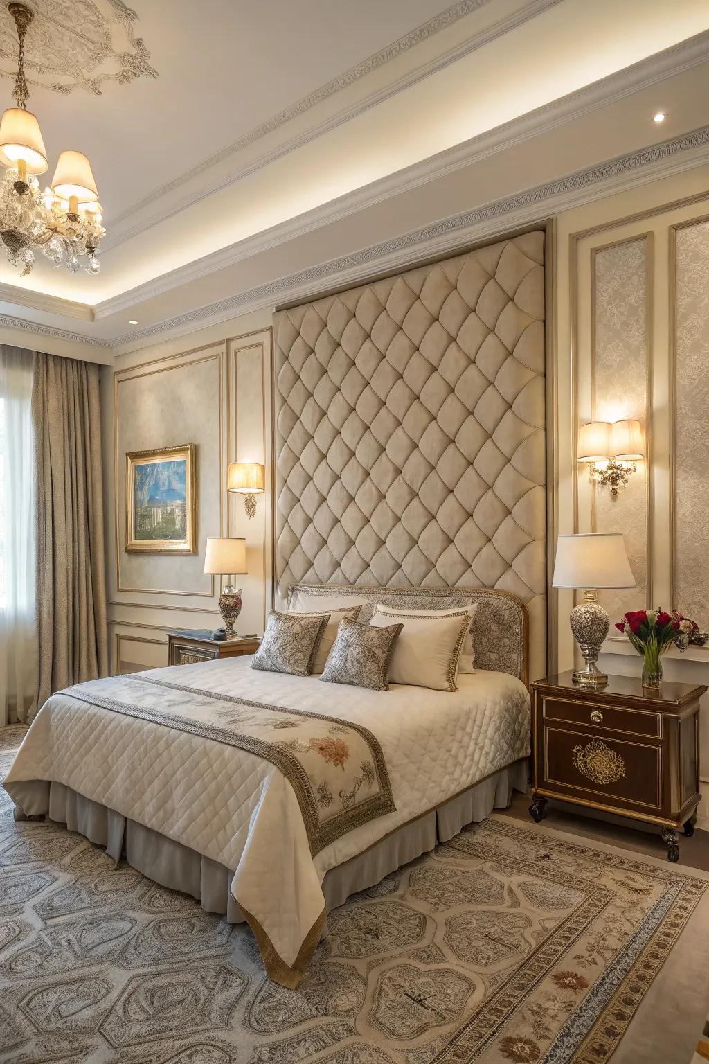 Textured surfaces add depth and a sense of luxury to any bedroom.