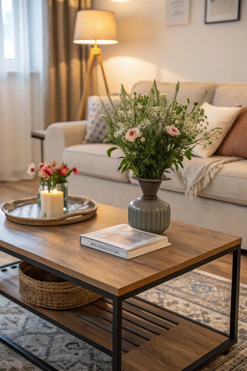 Where nature meets design, a fresh coffee table aesthetic is born.