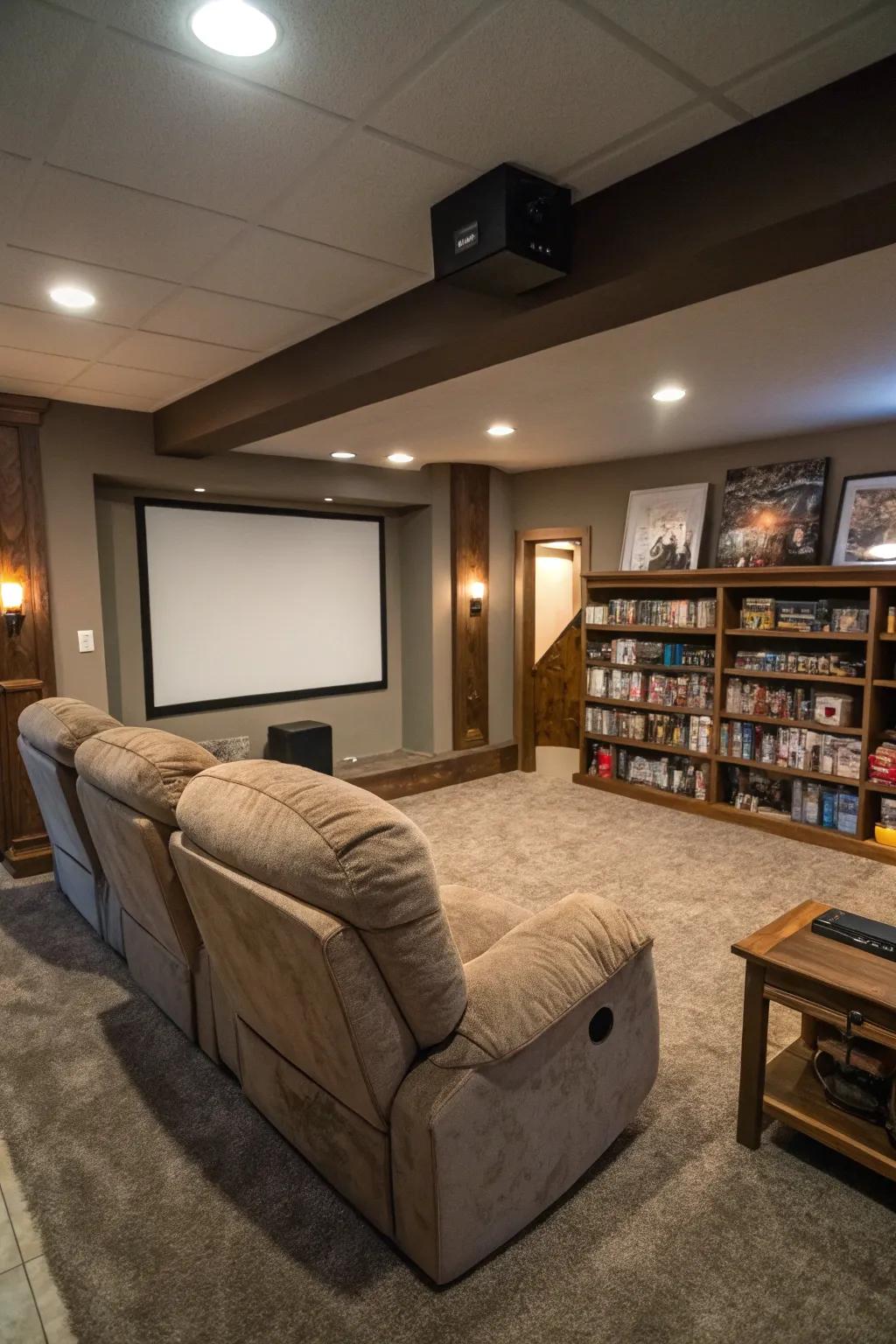 A big screen is what turns a simple room into a movie lover's dream.