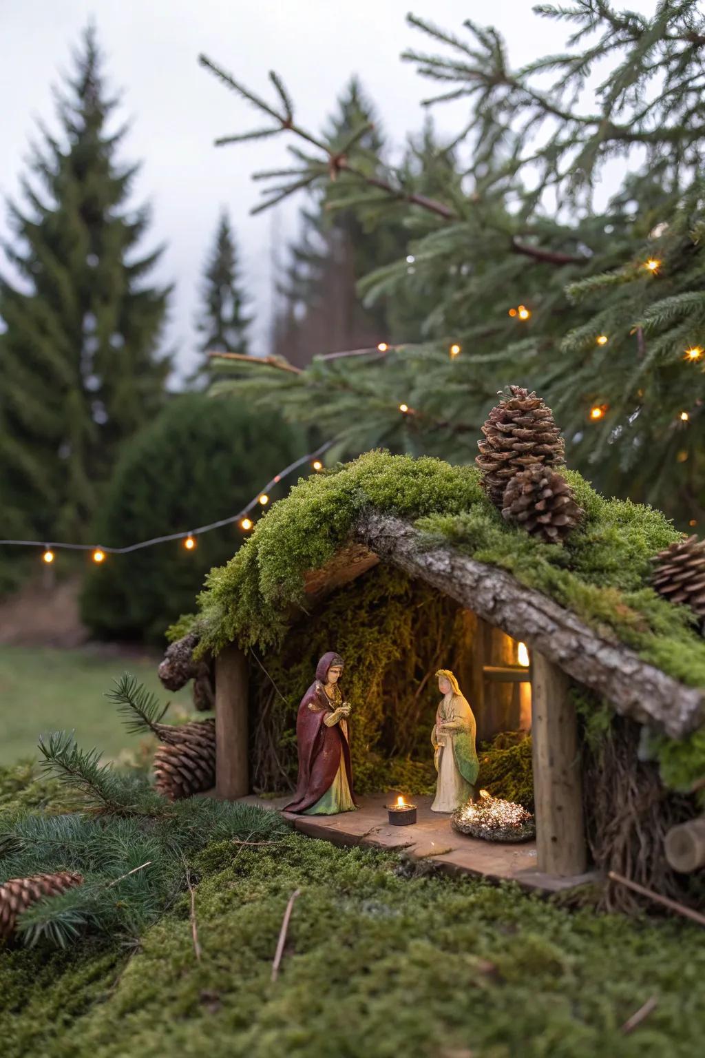 Introducing natural components brings forth a more authentic nativity presentation.