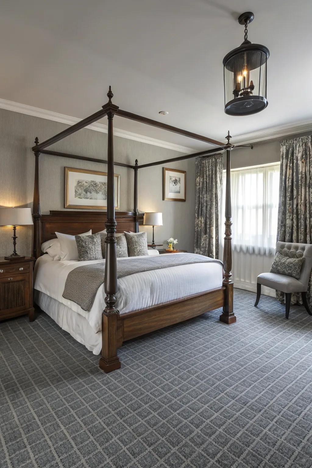 Classic gray carpets effortlessly complement a variety of decorating schemes.