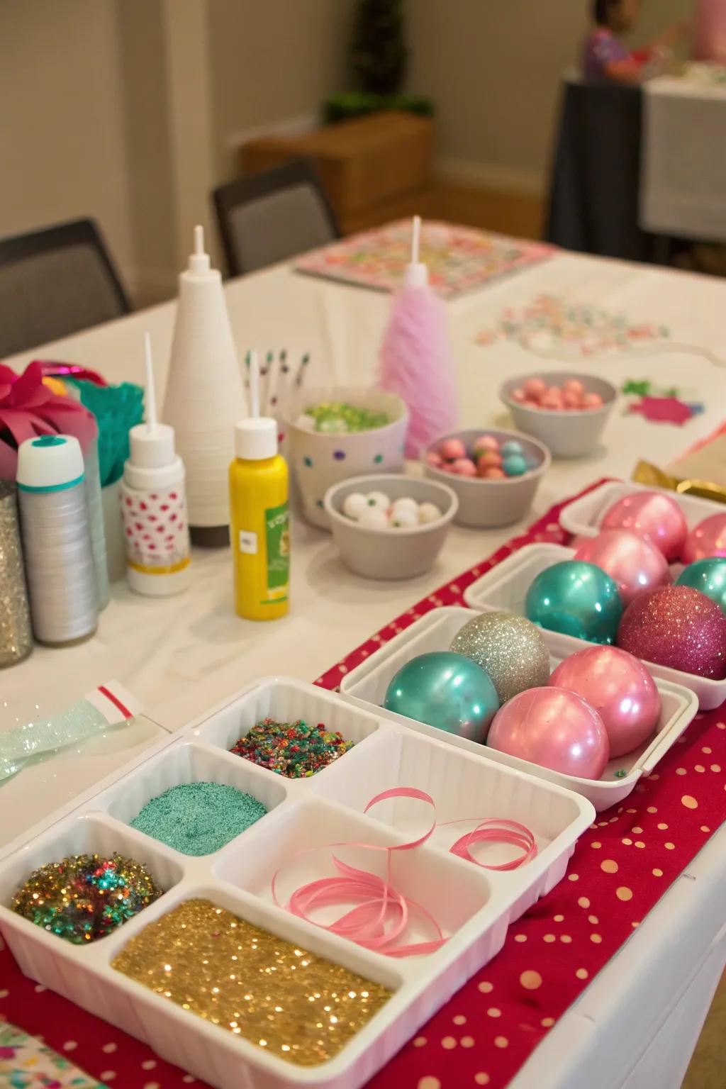 A lively DIY ornament setup designed to spark your holiday ingenuity.