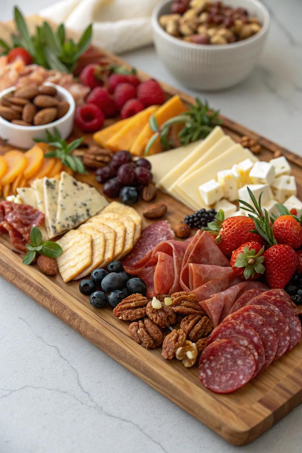 A festive appetizer assortment that encourages sharing and festivity.