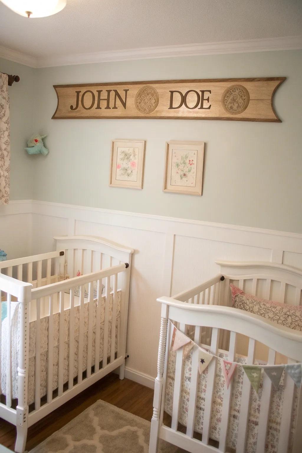 Personalized monikers infuse a nursery with a uniquely intimate ambiance.