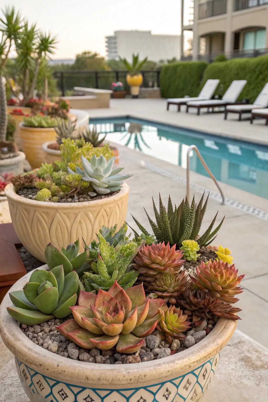 Succulents deliver striking aesthetics with minimal effort.