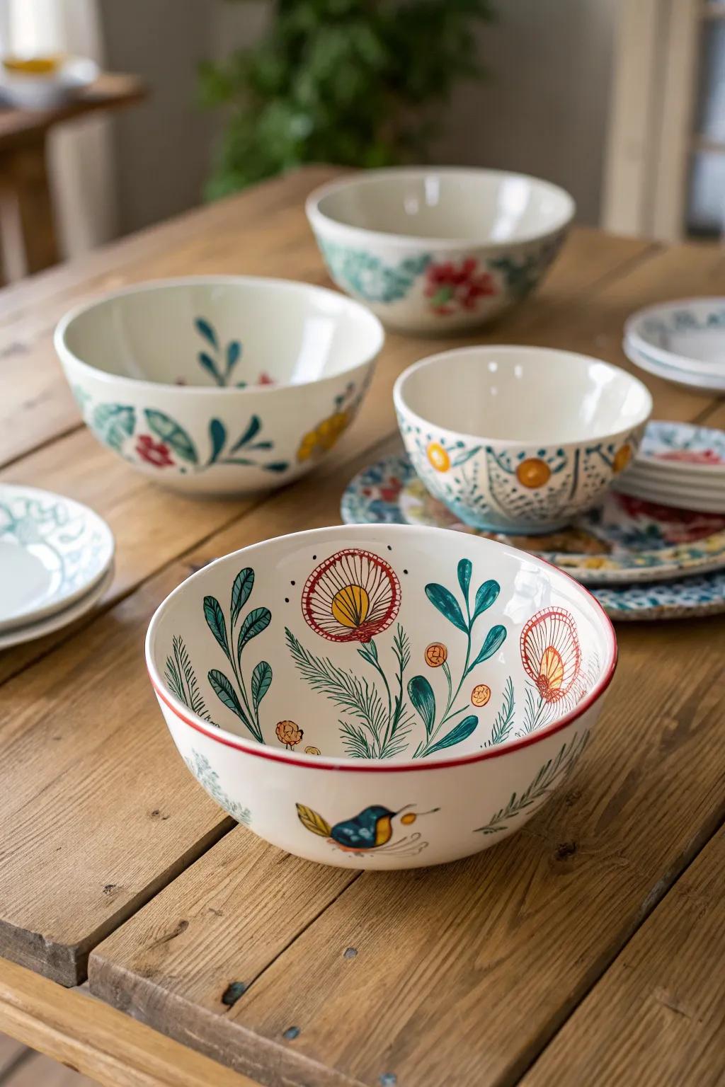 Artistic fine ceramic bowls transform every meal into a visual feast.