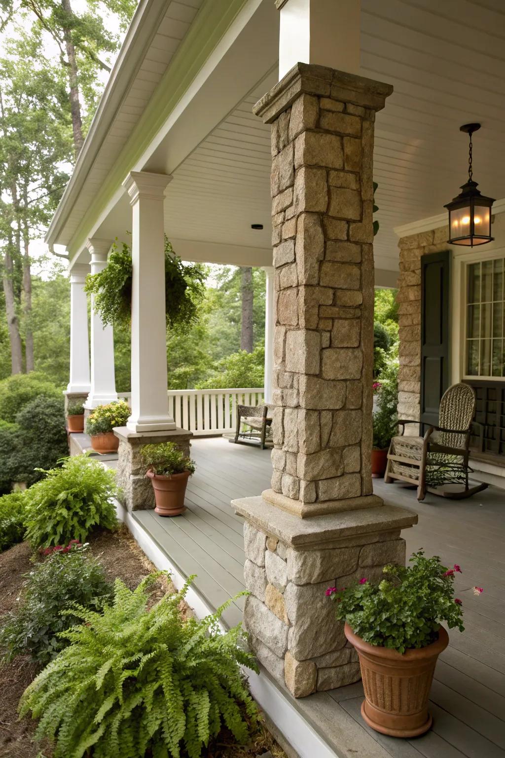 Rock foundations contribute style and strength.