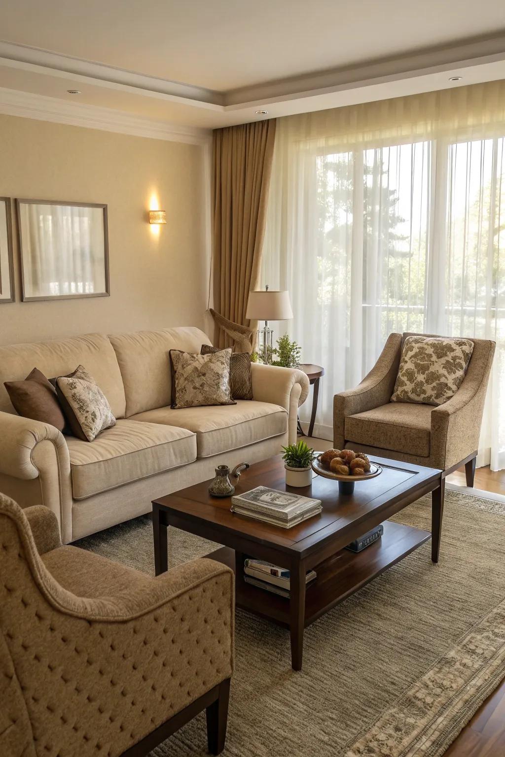 An inviting and snug seating arrangement that’s perfect for unwinding.