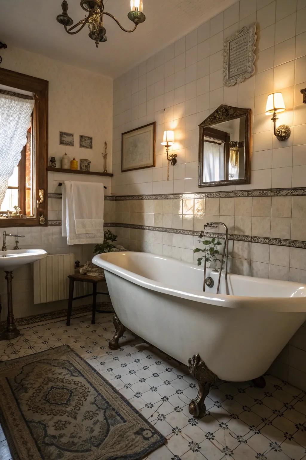 The enduring grace of a clawfoot bathtub whispers of luxury and nostalgia.