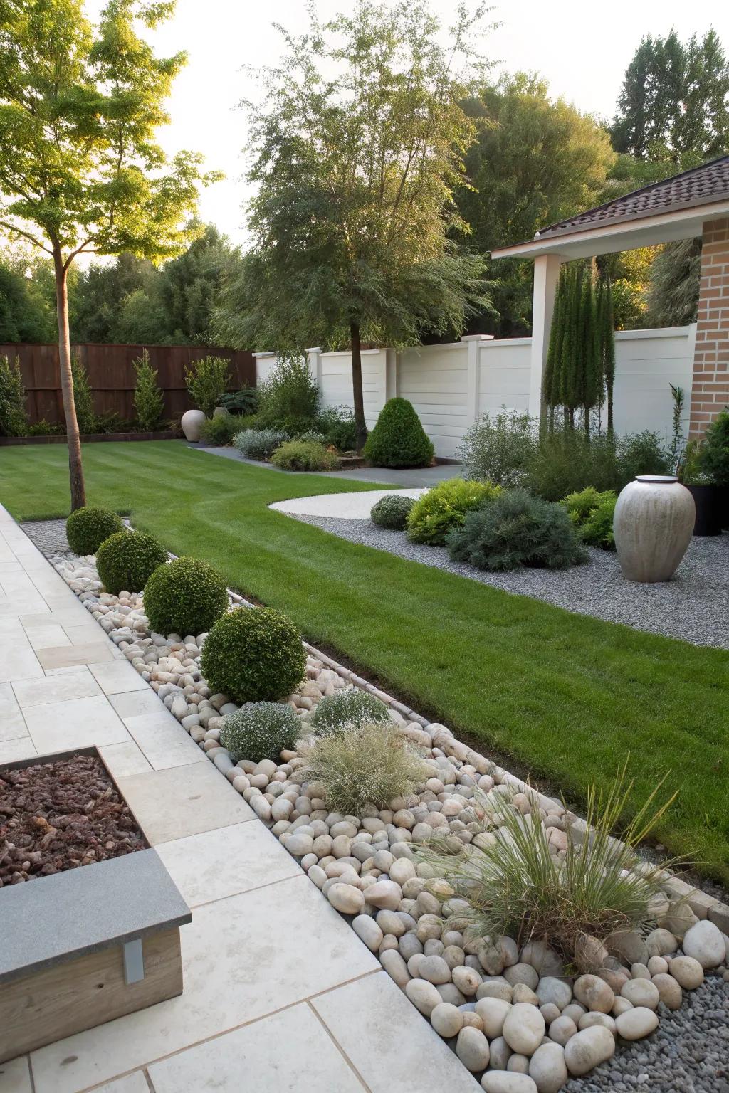 Decorative small stones and crushed rock contribute a polished aspect to your garden.