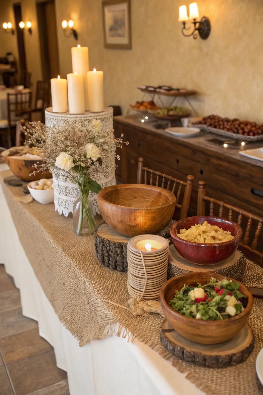 A server beautifully adorned with a hessian overlay for added texture.