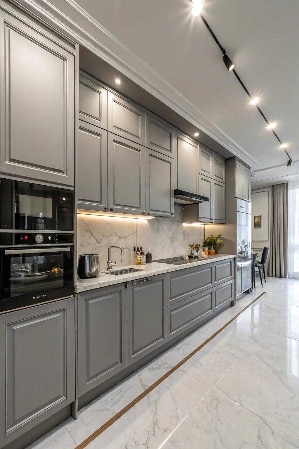 Painted paneling projects a contemporary, polished look.